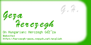 geza herczegh business card